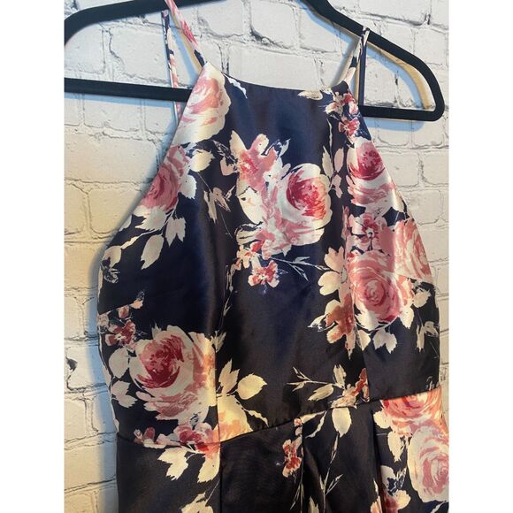 Speechless Size 13 Hi Low Halter Dress Floral Print Pockets Prom Formal NWT - Picture 3 of 15